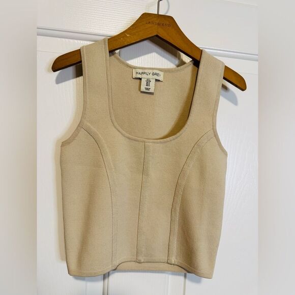 Tops - Happily Grey Beige Tank Top